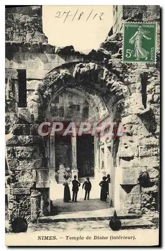 Cartes postales Nimes Temple de Diane Interieur