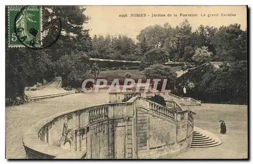 Ansichtskarte AK Nimes Jardins de la Fontaine Le grand Escalier