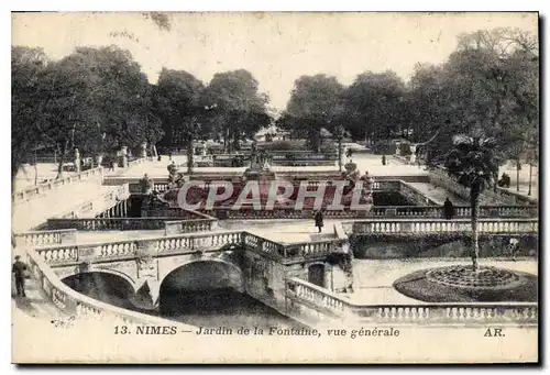 Ansichtskarte AK Nimes Jardin de la Fontaine vue generale