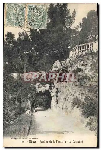 Ansichtskarte AK Nimes Jardins de la Fontaine La Cascade