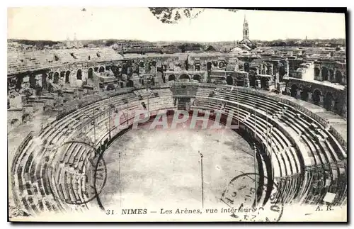 Cartes postales Nimes Les Arenes vue interieur