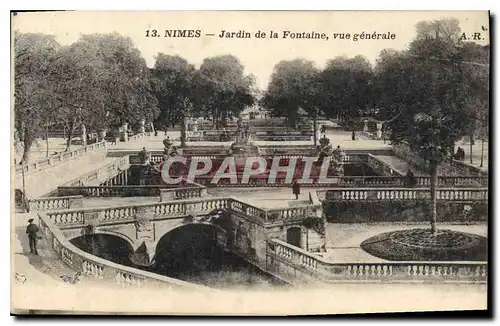 Ansichtskarte AK Nimes Jardin de la Fontaine vue generale