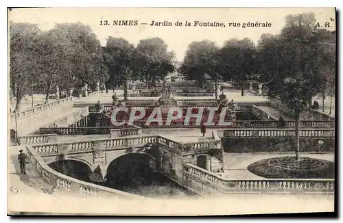 Cartes postales Nimes Jardin de la Fontaine vue generale