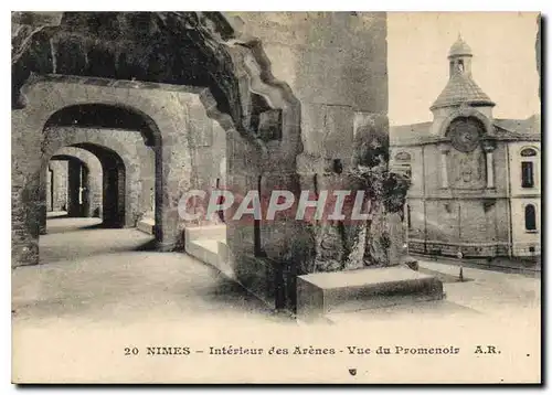 Ansichtskarte AK Nimes Interieur des Arenes Vue du Promenoir