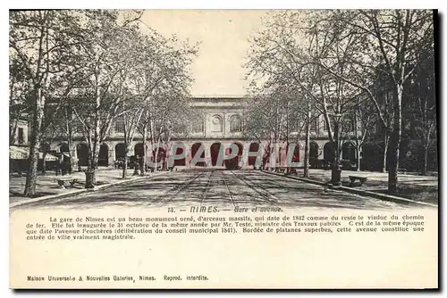 Cartes postales Nimes Gare et avenue