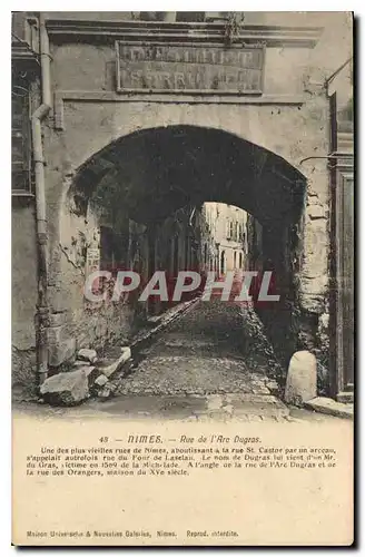 Cartes postales Nimes Rue de l'Arc Dugras