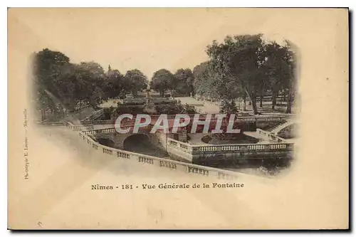 Ansichtskarte AK Nimes Vue generale de la Fontaine