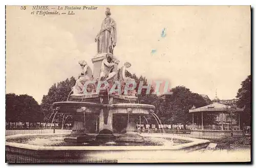 Cartes postales Nimes La Fontaine Pradier et l'Esplanade