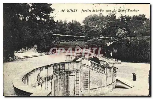 Ansichtskarte AK Nimes jardins de la Fontaine le Grand Escalier