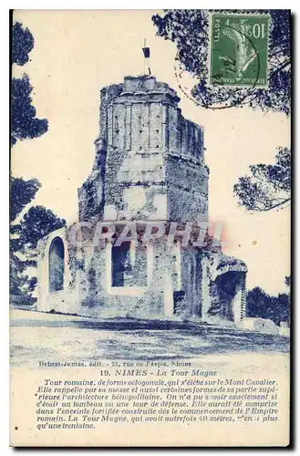 Cartes postales Nimes la Tour Magne tour Romaine de Formectogonale qui s'eleve sur le Mont Cavalier