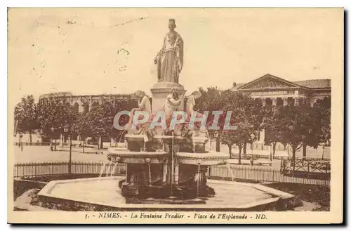 Cartes postales Nimes la Fontaine Pradier Place de la l'Esplanade