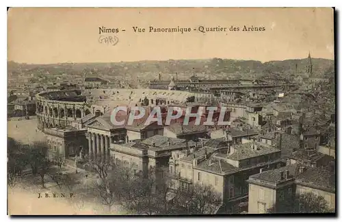 Cartes postales Nimes vue panoramique Quartier des Arenes