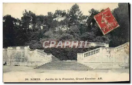 Cartes postales Nimes Jardin de la Fontaine Grand Escalier