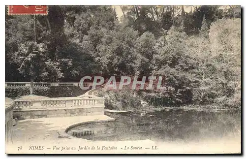 Ansichtskarte AK Nimes vue prise au jardin de la Fontaine la Source