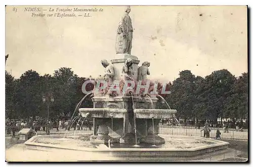 Ansichtskarte AK Nimes la Fontaine Monumentale de Pradier sur l'Esplanade