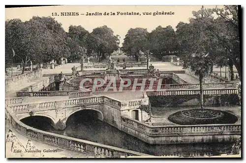 Ansichtskarte AK Nimes Jardin de la Fontaine vue generale