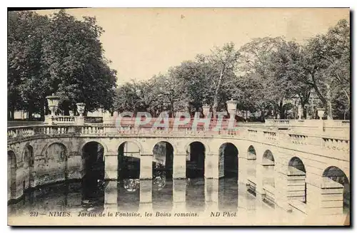 Ansichtskarte AK Nimes Jardin de la Fontaine les Bains Romains