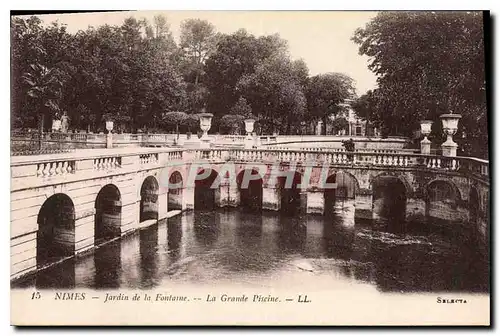 Cartes postales Nimes Jardin de la Fontaine la Grande Piscine