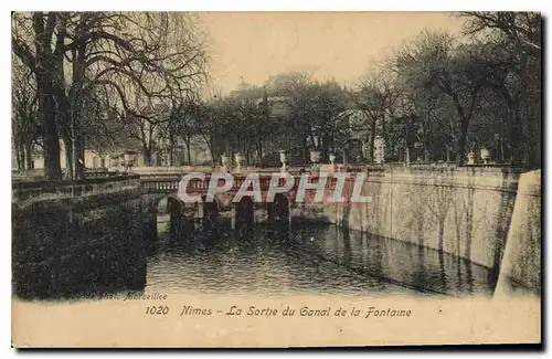 Cartes postales Nimes la Sortie du Canal de la Fontaine