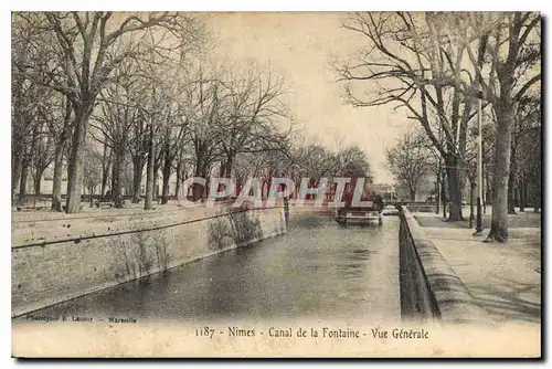 Ansichtskarte AK Nimes Canal de la Fontaine vue generale