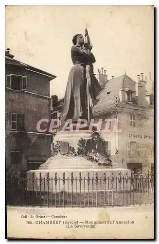 Cartes postales Chambery Savoie Monument de l'Annexion la Savoyarde