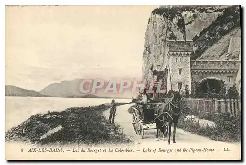 Cartes postales Aix les Bains Lac du Bourget et le Colombier Attelage Cheval
