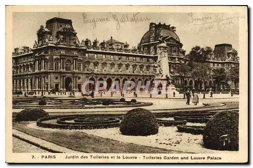 Cartes postales Paris Jardin des Tuileries et le Louvre