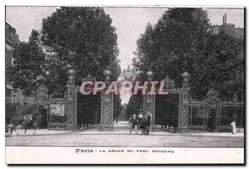 Cartes postales Paris la Grille du Parc Monceau