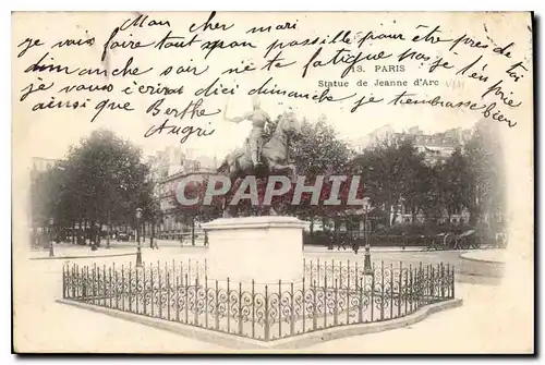 Cartes postales Paris statue de Jeanne d'Arc