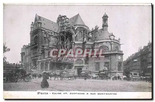 Ansichtskarte AK Paris eglise St Eustache et rue Montmartre