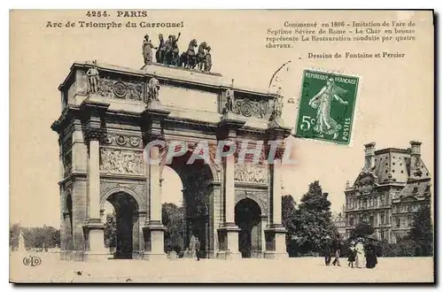 Ansichtskarte AK Paris Arc de Triomphe du Carrousel Commence en 1806 Imitation de l'arc de Septime Severe de Rome