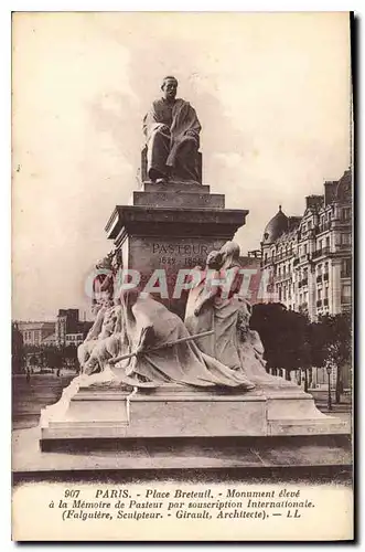Cartes postales Paris Place Breteuil Monument Eleve a la Memoire de Pasteur Par Souscription Internationale