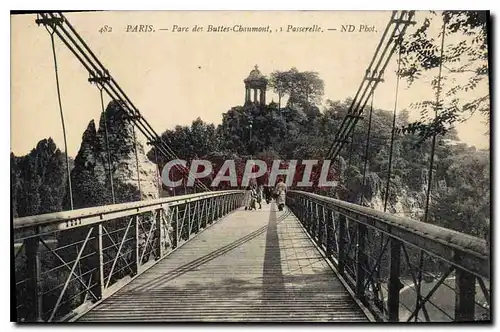 Cartes postales Paris Parc des Buttes Chaumont Passerelle