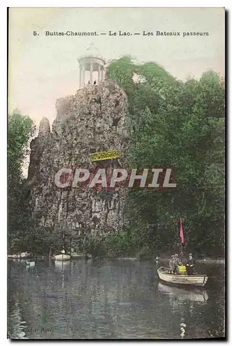 Cartes postales Buttes Chaumont le Lac les Bateaux Passeurs