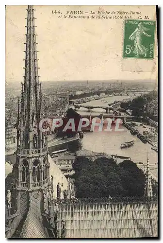 Ansichtskarte AK Paris la Fleche de Notre Dame et le Panorama de la Seine Cote Est