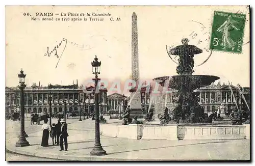 Cartes postales Paris la Place de la Concorde Nom donne en 1793 apres la Terreur