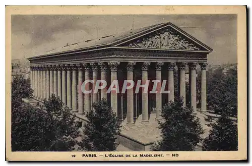 Cartes postales Paris l'eglise de la Madeleine