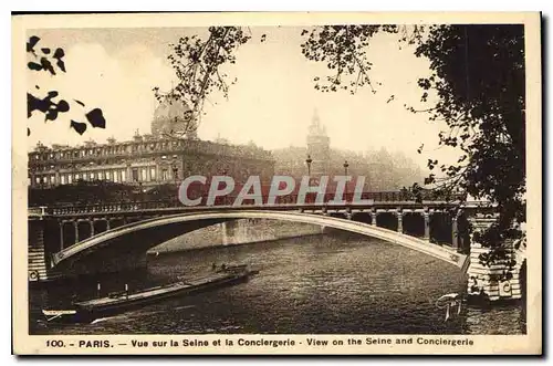 Ansichtskarte AK Paris vue sur la Seine et la Conciergerie