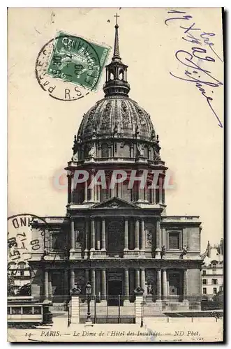 Cartes postales Paris le Dome de l'hotel des Invalides