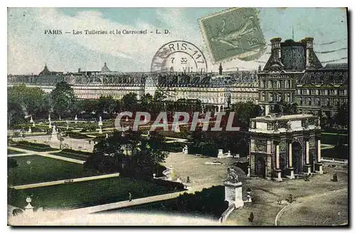 Cartes postales Paris les Tuileries et le Carrousel