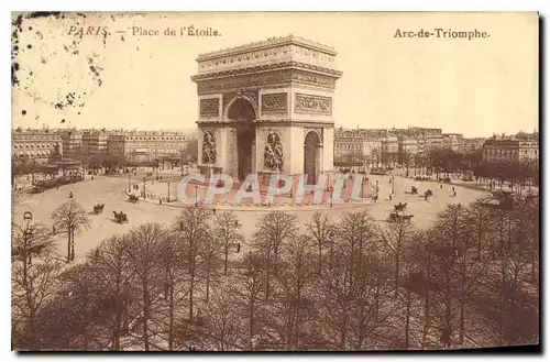 Cartes postales Paris Place de l'Etoile Arc de Triomphe