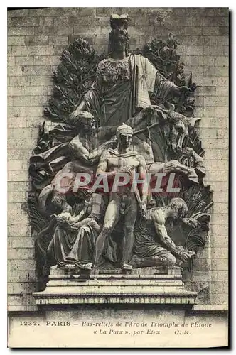 Ansichtskarte AK Paris Bas Reliefs de l'Arc de Triomphe de l'Etoile la Paix Par Etex