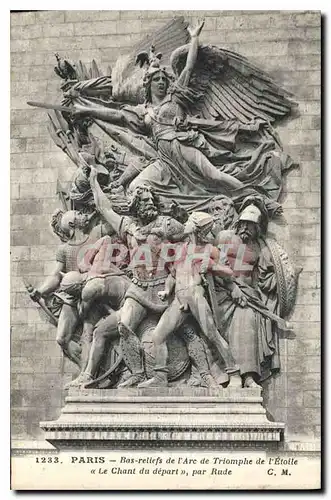 Cartes postales Paris Bas Reliefs de l'Arc de Triomphe le Chant du Depart Par Rude