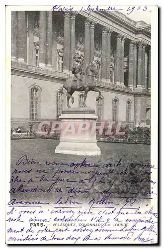 Cartes postales Paris Velasques Colonnade du Louvre