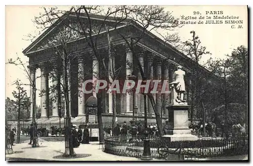 Cartes postales Paris Eglise de la Madeleine statue de Jules Simon