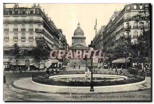 Cartes postales Paris la Rue Soufflot et le Pantheon