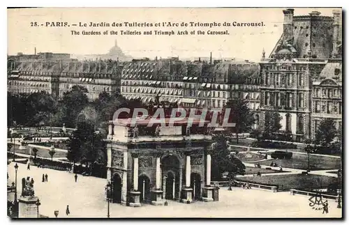 Ansichtskarte AK Paris le Jardin des Tuileries et l'Arc de Triomphe du Carrousel