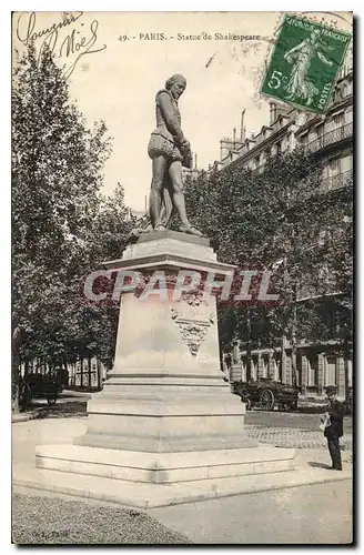 Cartes postales Paris Statue de Shakespeare