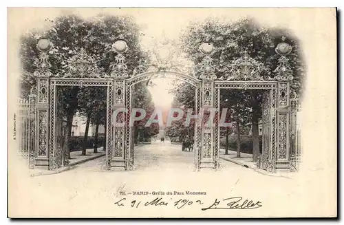 Ansichtskarte AK Paris Grille du Parc Monceau