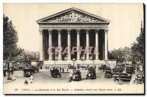 Cartes postales Paris la Madeleine et la Rue Royale